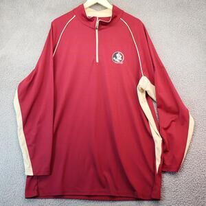 FSU Men 1/4 Zip 2XLT Florida State Seminoles Logo Vtg